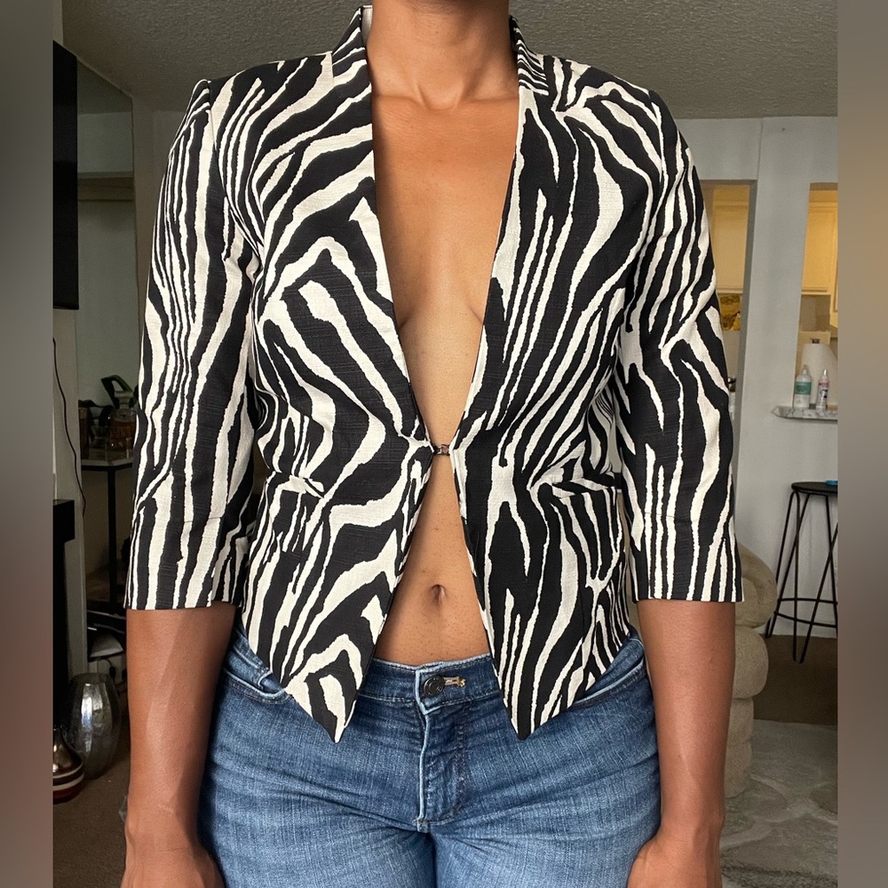H&M Monochrome Animal Print Jacket